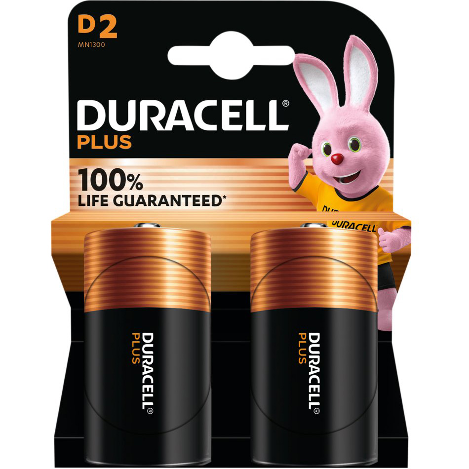 Батарейка DURACELL Plus D 2шт/уп (5000394141988)