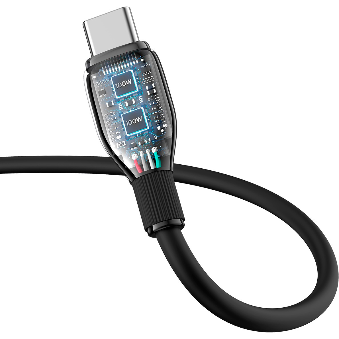 Кабель BASEUS Pudding Series Fast Charging Cable Type-C to Type-C 100W 2м Black (P10355702111-01)