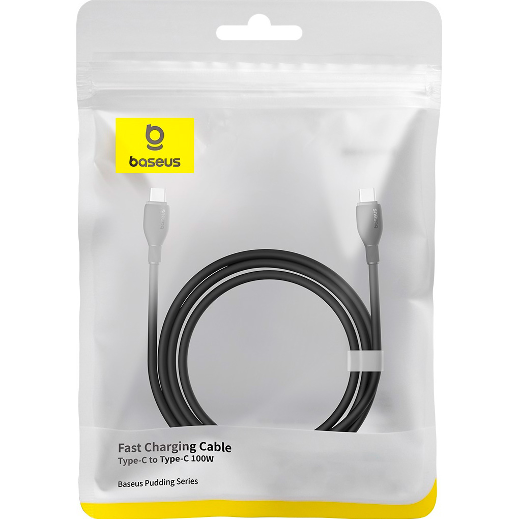Кабель BASEUS Pudding Series Fast Charging Cable Type-C to Type-C 100W 2м Black (P10355702111-01)