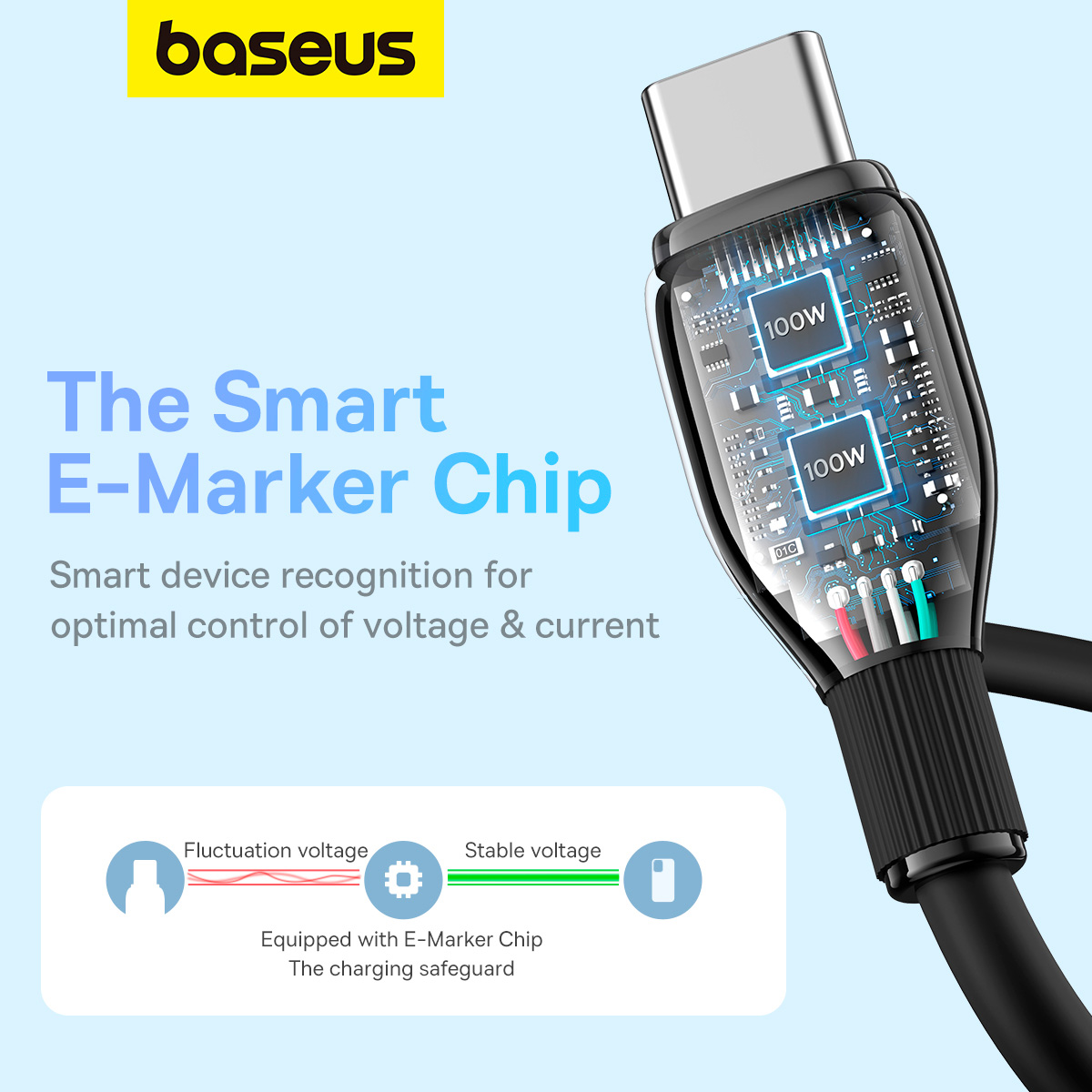 Кабель BASEUS Pudding Series Fast Charging Cable Type-C to Type-C 100W 2м Black (P10355702111-01)