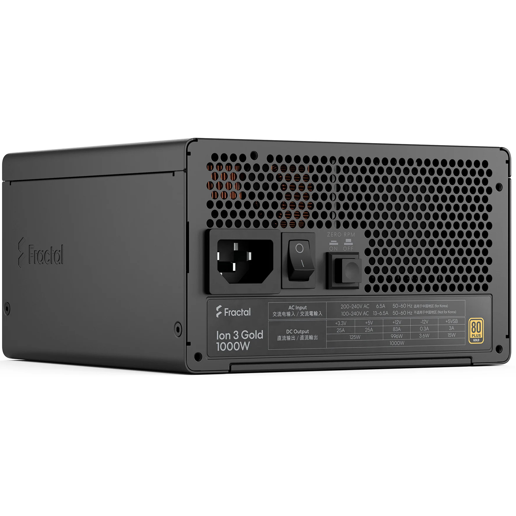 Блок питания 1000W FRACTAL DESIGN Ion 3 Gold 1000W Black (FD-P-IA3G-100-EU)