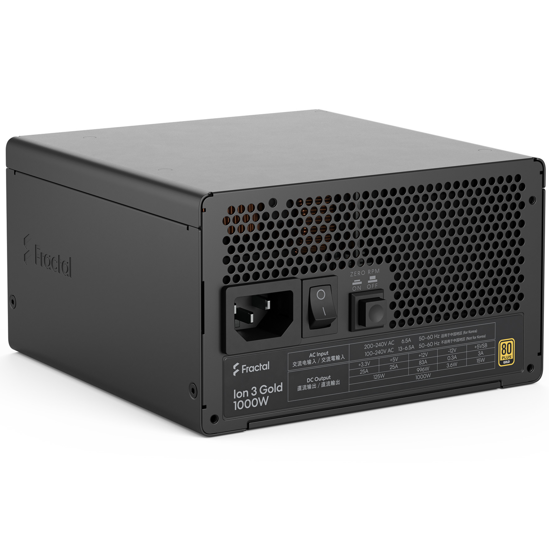 Блок питания 1000W FRACTAL DESIGN Ion 3 Gold 1000W Black (FD-P-IA3G-100-EU)