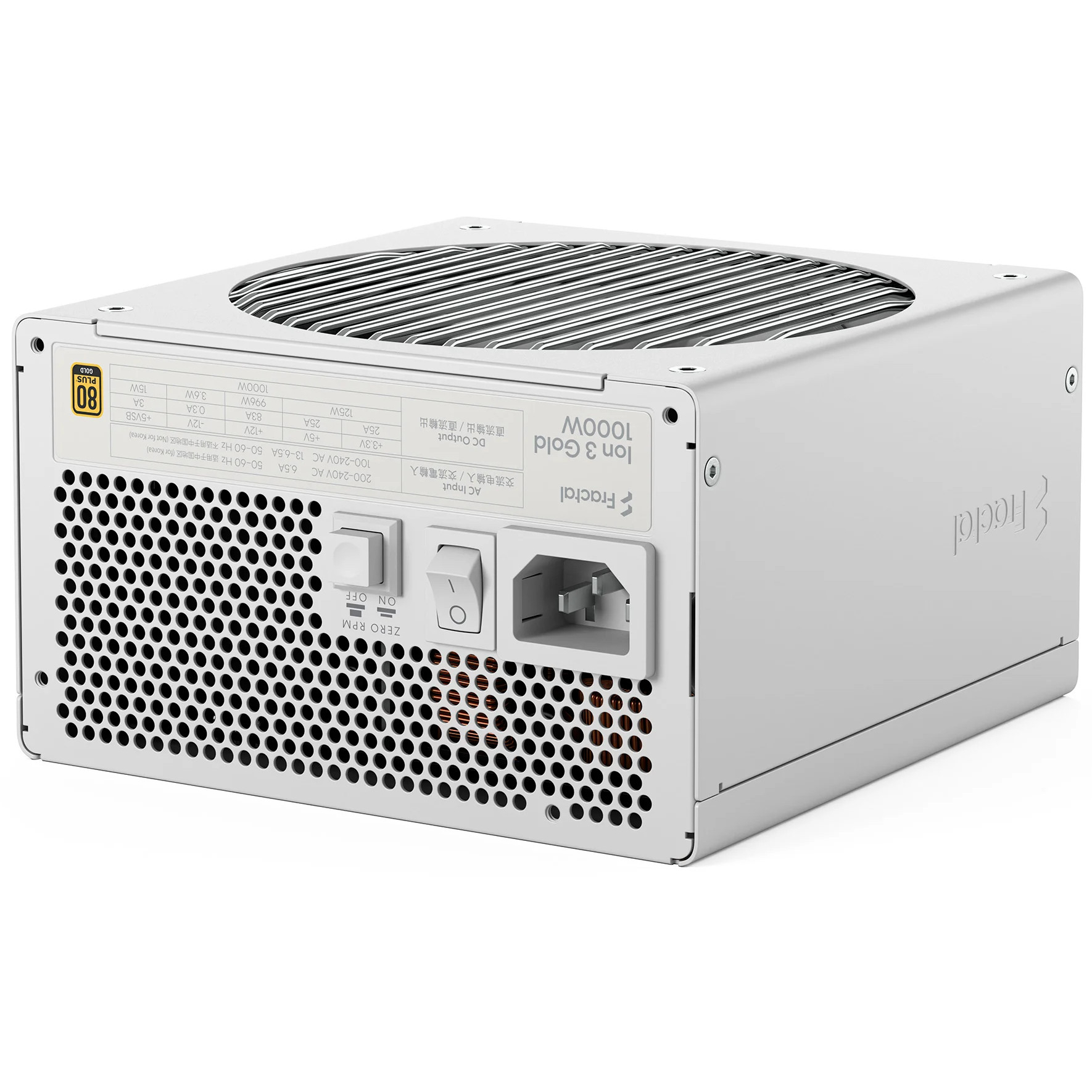 Блок питания 1000W FRACTAL DESIGN Ion 3 Gold 1000W White (FD-P-IA3G-101-EU-WT)