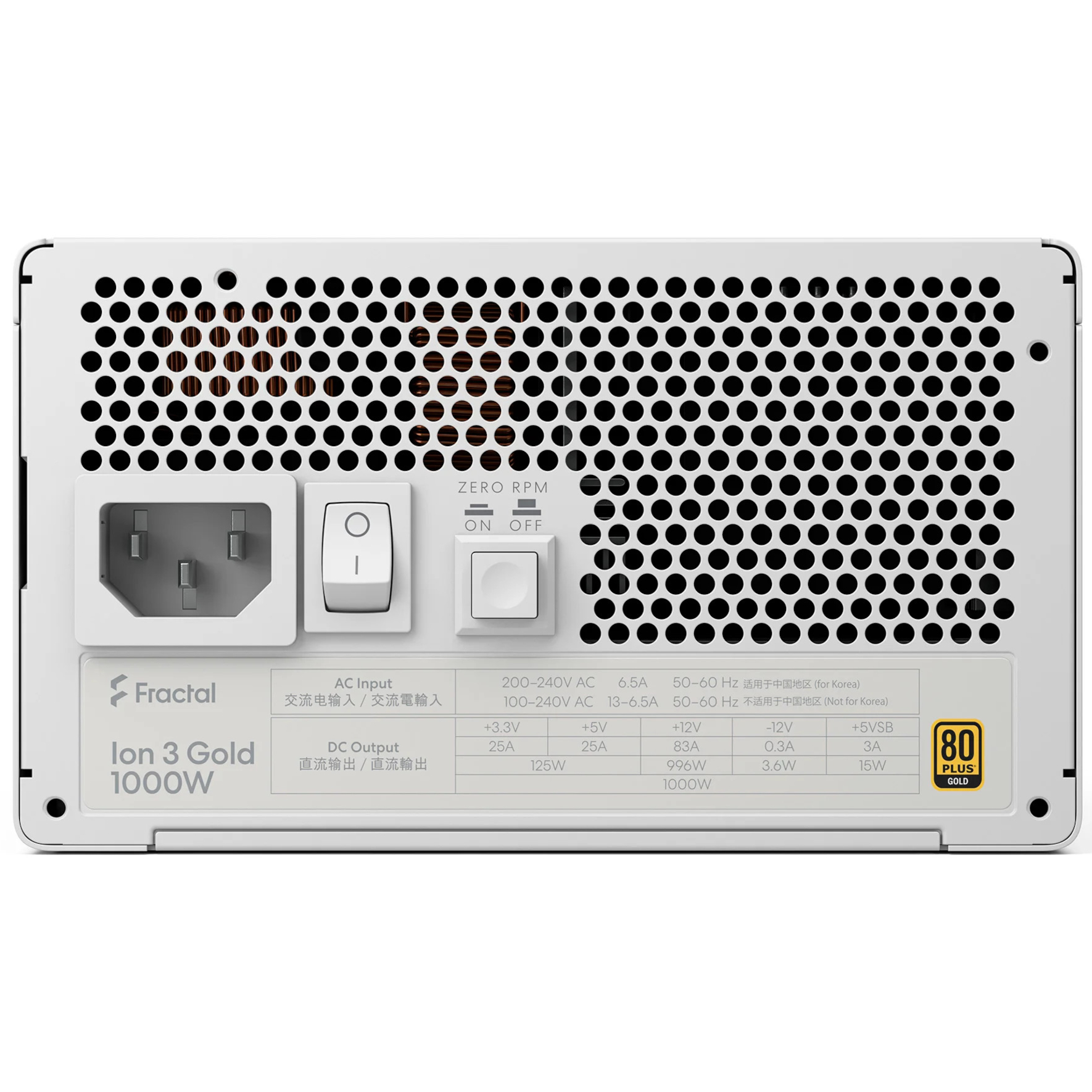 Блок питания 1000W FRACTAL DESIGN Ion 3 Gold 1000W White (FD-P-IA3G-101-EU-WT)