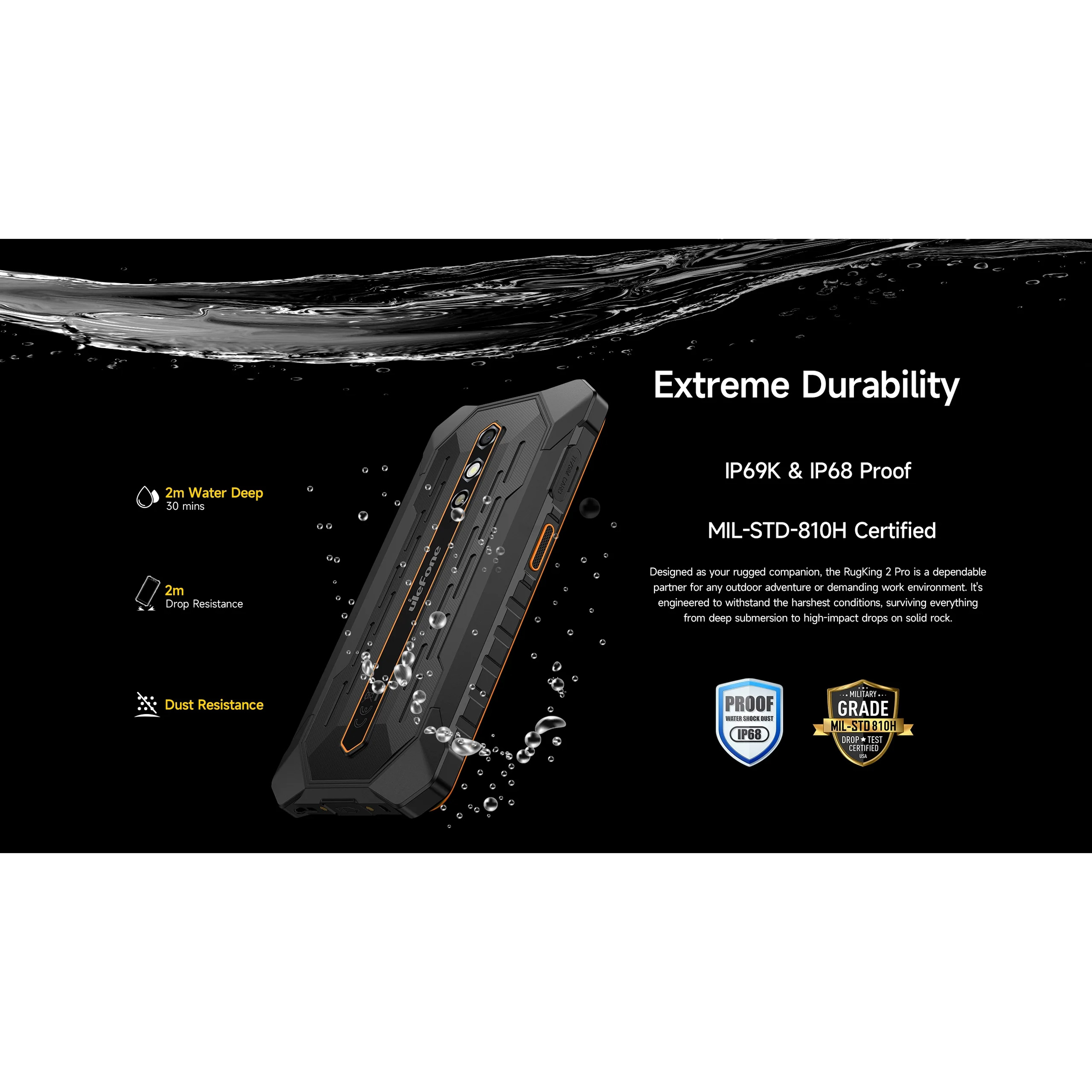Смартфон ULEFONE Rugking 2 Pro 4/128GB Black