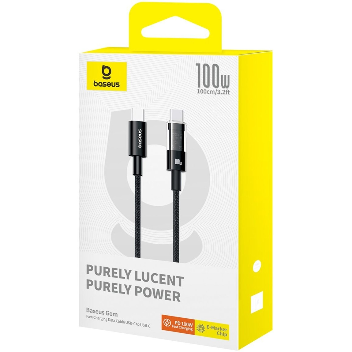Кабель BASEUS Gem Fast Charging Data Cable USB-C to USB-C PD100W 1м Black (P10373000111-00)