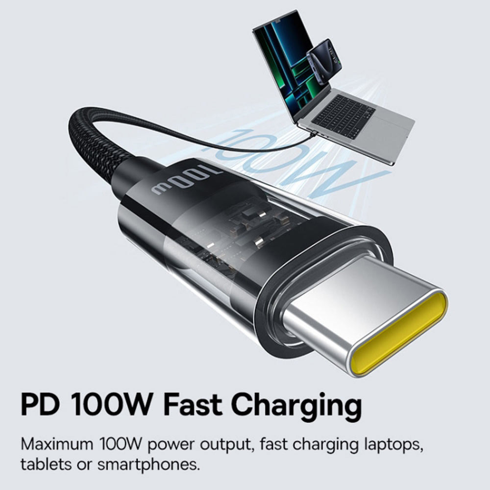 Кабель BASEUS Gem Fast Charging Data Cable USB-C to USB-C PD100W 1м Black (P10373000111-00)