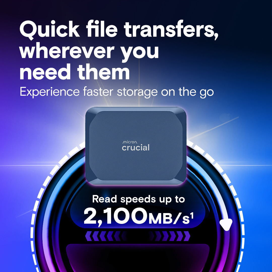 Портативный SSD диск CRUCIAL X10 1TB USB3.2 Gen2x2 Blue (CT1000X10SSD9)