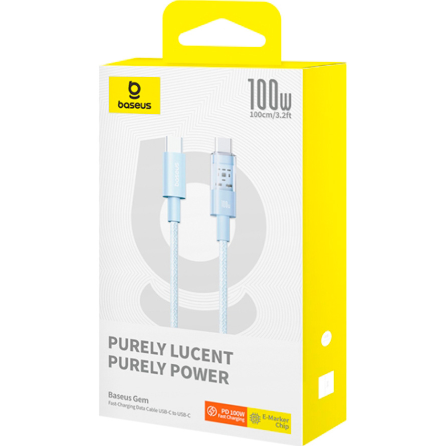 Кабель BASEUS Gem Fast Charging Cable Type-C to Type-C 100W 1м (P10373000311-00)