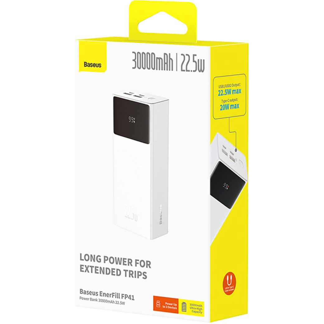 Повербанк BASEUS EnerFill FP41 22.5W 30000mAh White (E0027K01)