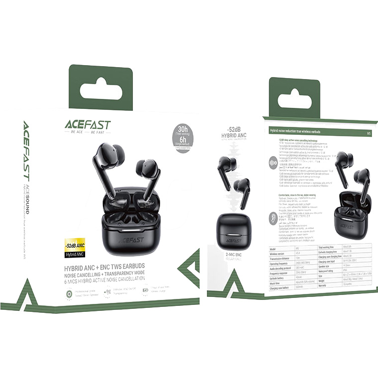 Наушники ACEFAST W5 Hybrid Black