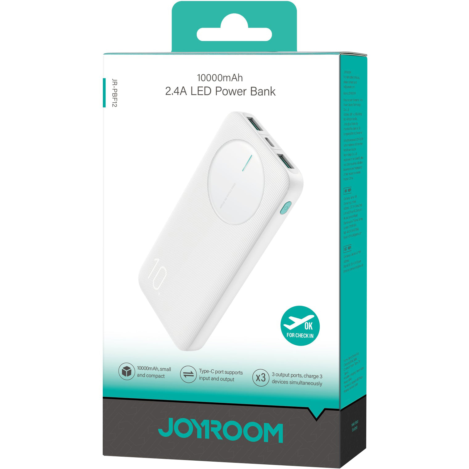 Повербанк JOYROOM JR-PBF12 22.5W 10000mAh White