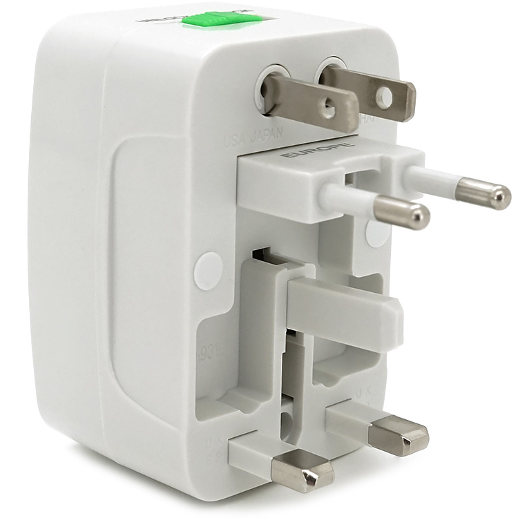 Універсальний дорожній перехідник VOLTRONIC Travel Adaptor 5-in-1 White