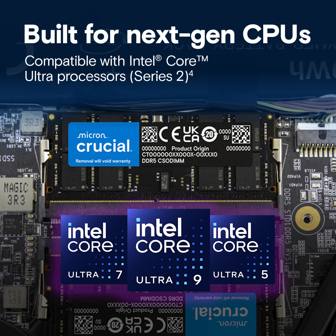 Модуль пам'яті CRUCIAL CSO-DIMM DDR5 6400MHz 24GB (CT24G64C52CS5)