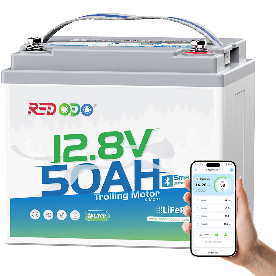 Акумуляторна батарея REDODO LiFePO4 12V 50Ah Bluetooth Battery for Trolling Motors (12.8В, 50Агод) (R12V50-TM-BT-4-A38)
