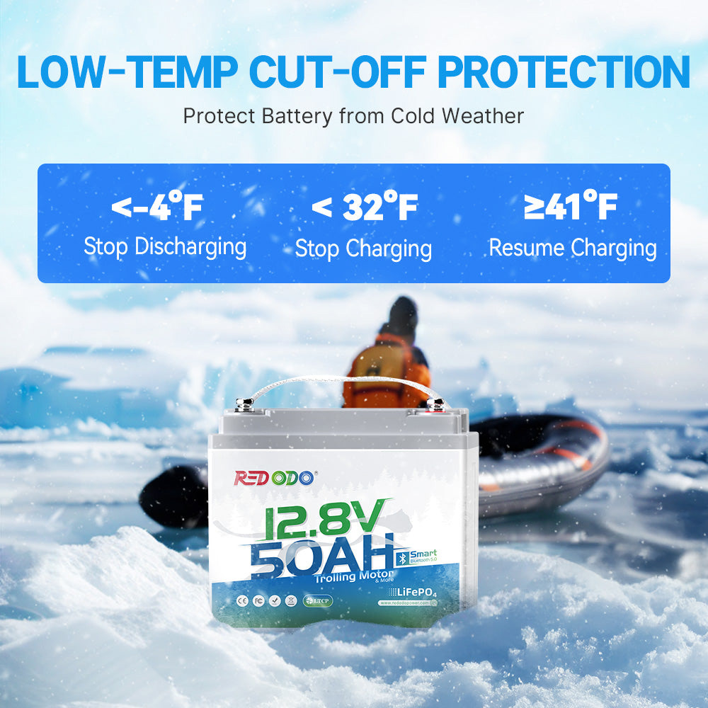 Акумуляторна батарея REDODO LiFePO4 12V 50Ah Bluetooth Battery for Trolling Motors (12.8В, 50Агод) (R12V50-TM-BT-4-A38)