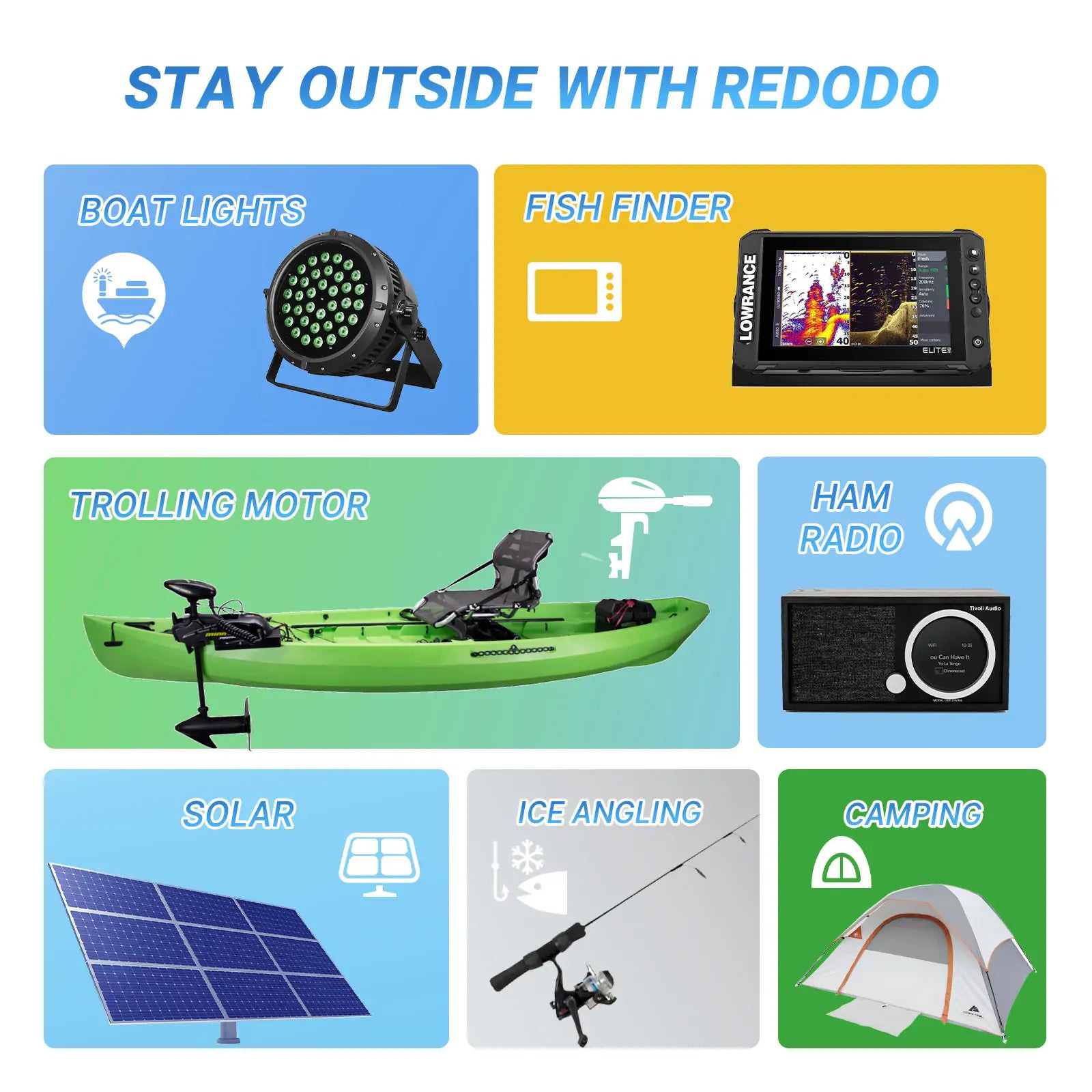 Акумуляторна батарея REDODO LiFePO4 12V 50Ah Bluetooth Battery for Trolling Motors (12.8В, 50Агод) (R12V50-TM-BT-4-A38)