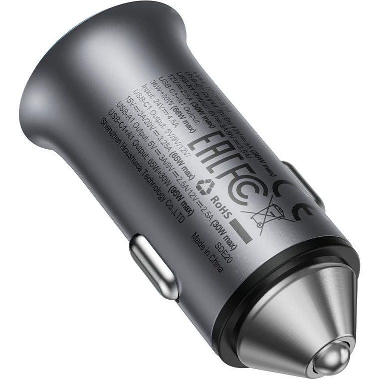 Автомобильное зарядное устройство ACEFAST B16 Fast Charge Car Charger 95W (USB-C+USB-A) Black