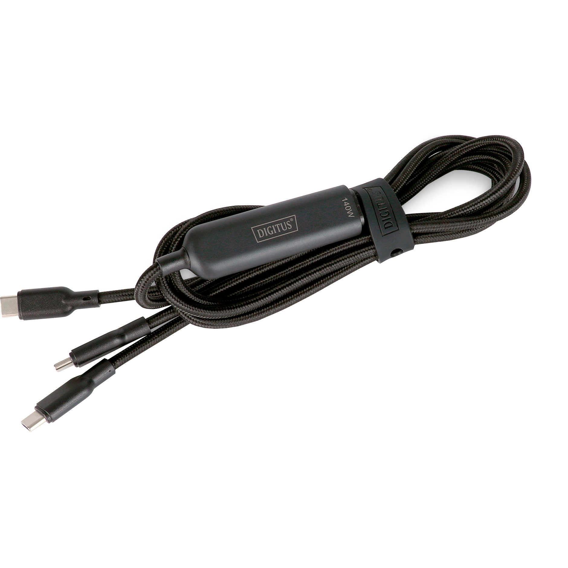 Кабель DIGITUS USB-C 2-в-1, 140 Вт 1.8м (AK-300170-018-S)