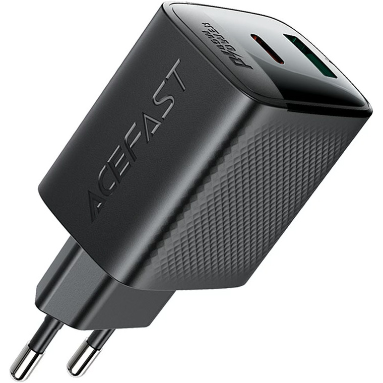 Зарядний пристрій ACEFAST A106 Fast Charge Wall Charger GaN PD45W (1xUSB-C, 1xUSB-A) Black