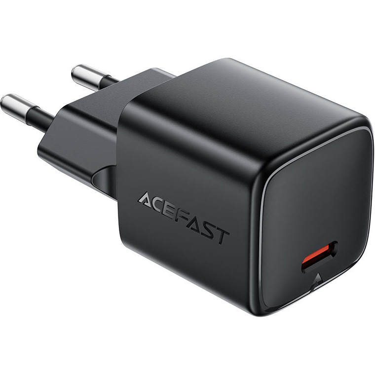 Зарядное устройство ACEFAST A118 Fast Charge Wall Charger GaN PD30W (1xUSB-C) Black w/Type-C cable