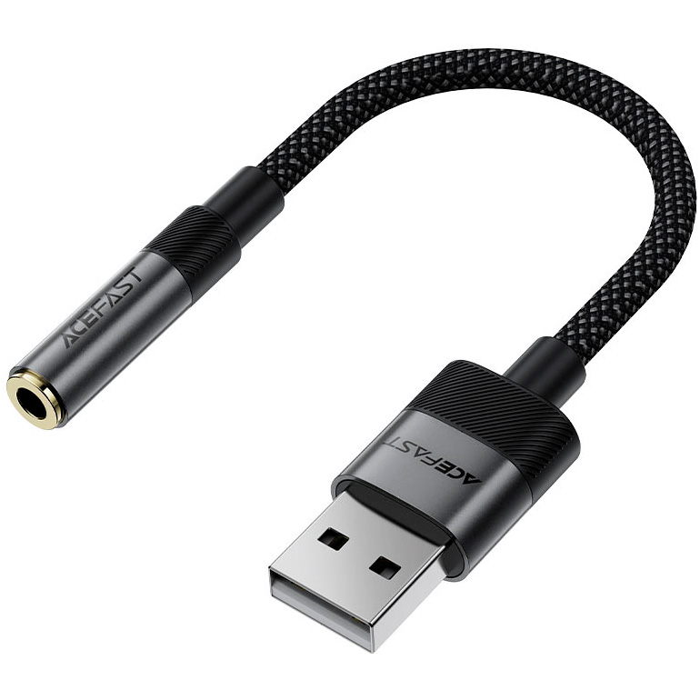 Адаптер ACEFAST 13 USB-A - 3,5 мм USB-AM - mini-jack 3.5mm (F) 0.15м Black