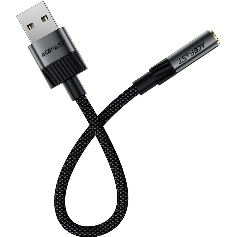 Адаптер ACEFAST 13 USB-A - 3,5 мм USB-AM - mini-jack 3.5mm (F) 0.15м Black