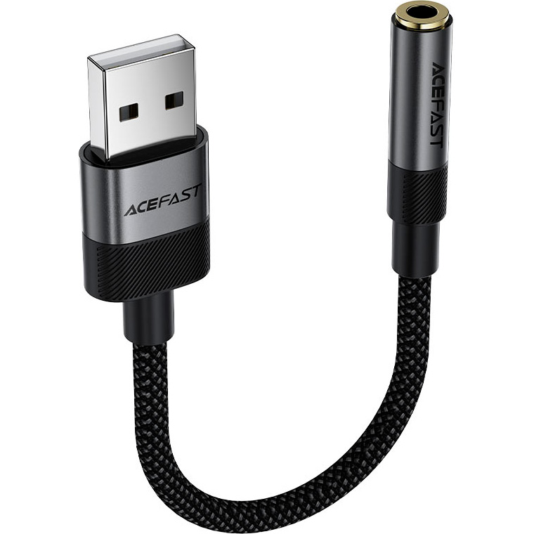 Адаптер ACEFAST 13 USB-A - 3,5 мм USB-AM - mini-jack 3.5mm (F) 0.15м Black