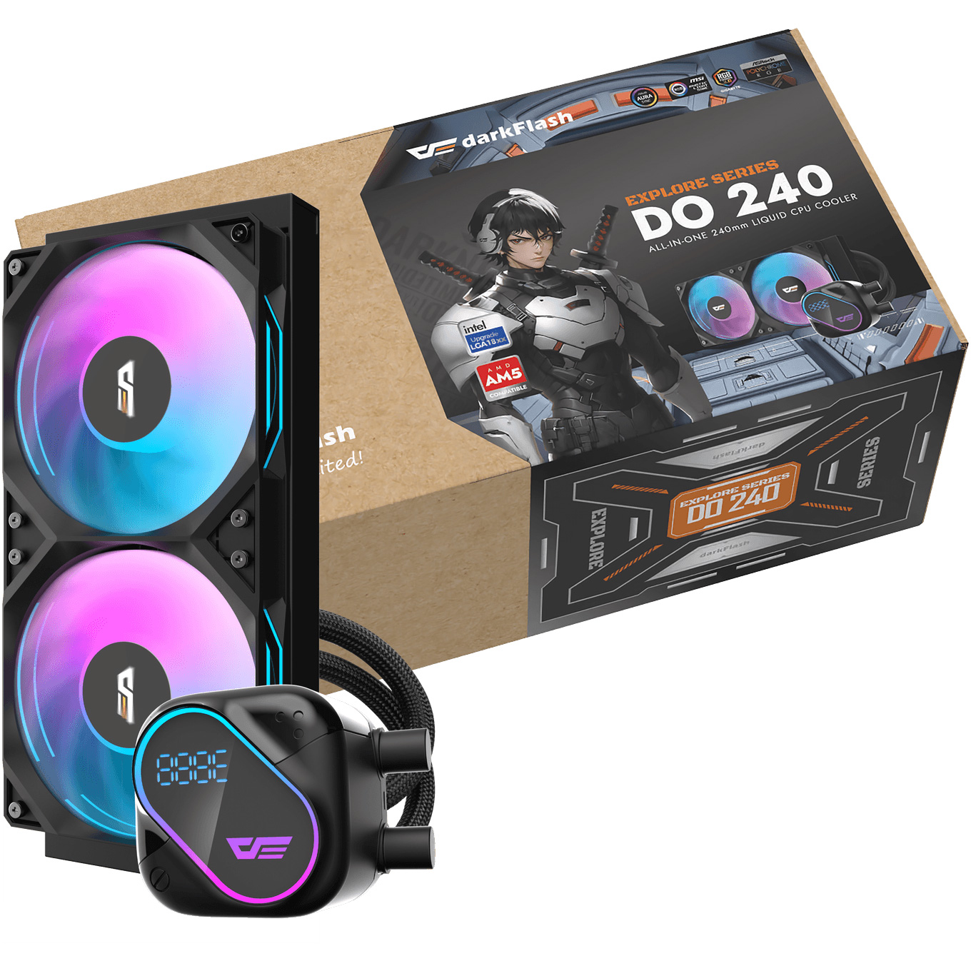 Система водяного охолодження DARKFLASH Explore DO240 Black