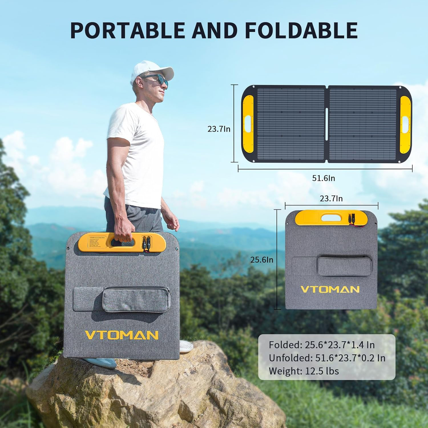 Портативна сонячна панель VTOMAN 110W 19V