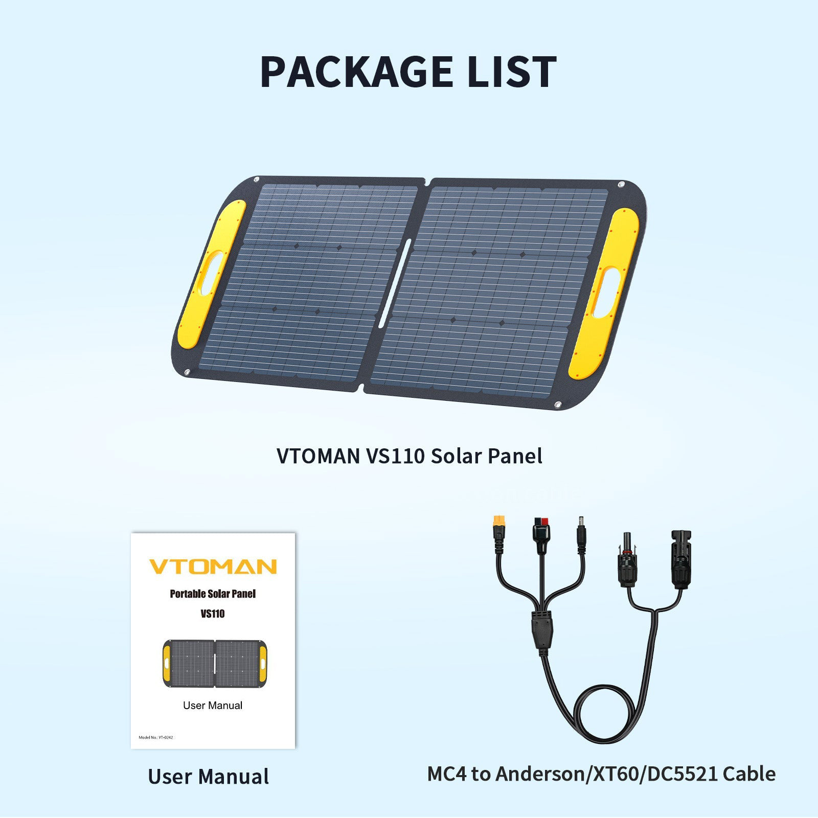 Портативна сонячна панель VTOMAN 110W 19V