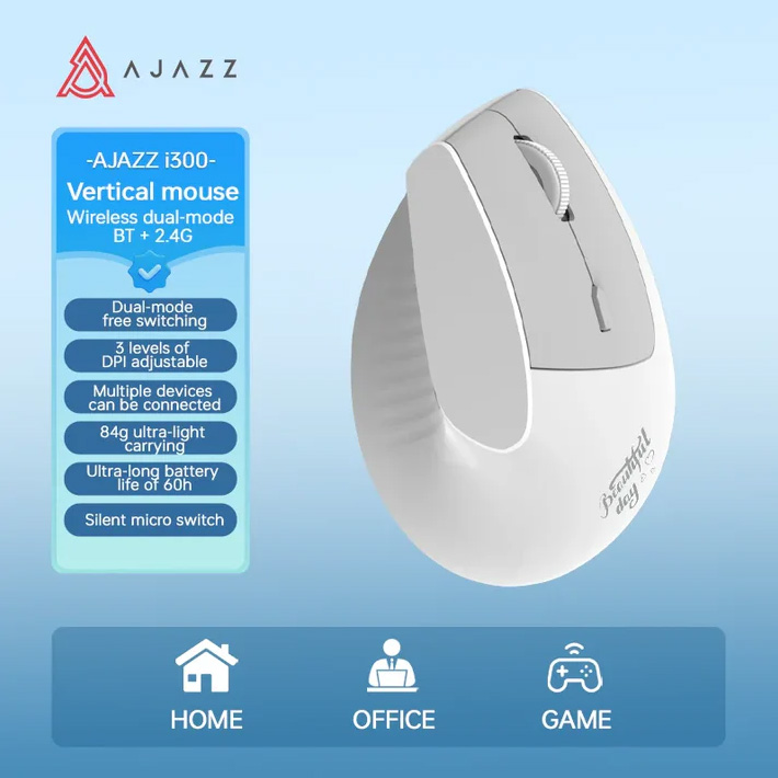 Вертикальна миша AJAZZ i300 White