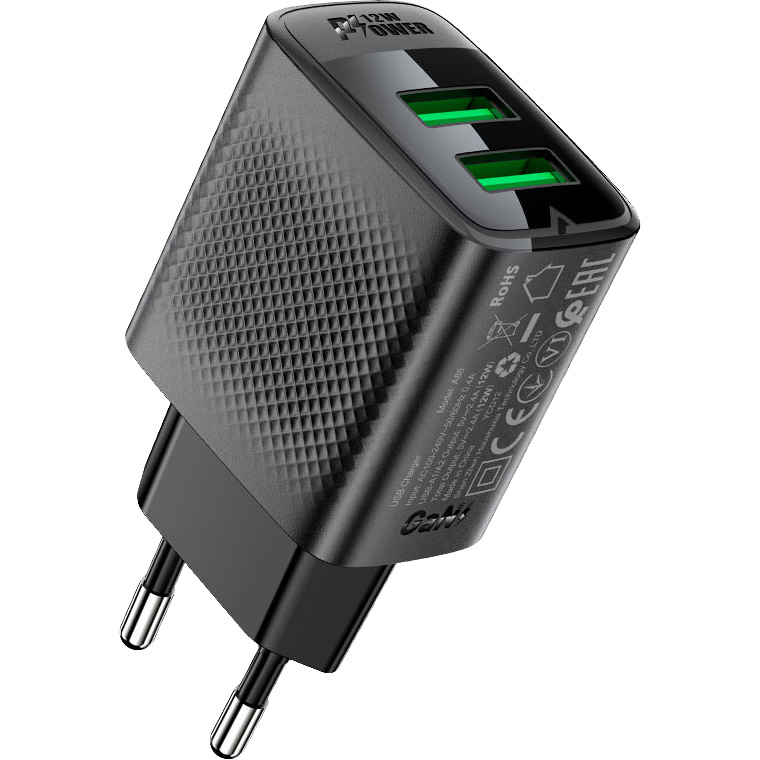 Зарядное устройство ACEFAST A86 Fast Charge Wall Charger 12W (2xUSB-A) Black