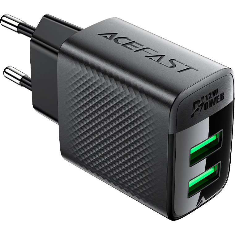 Зарядное устройство ACEFAST A86 Fast Charge Wall Charger 12W (2xUSB-A) Black