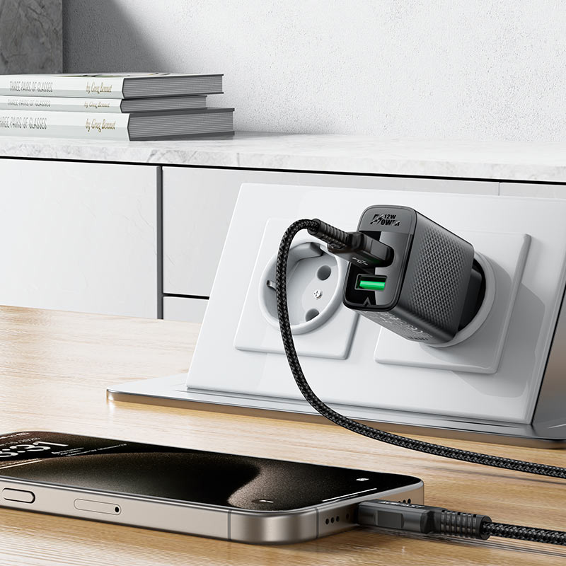 Зарядное устройство ACEFAST A86 Fast Charge Wall Charger 12W (2xUSB-A) Black