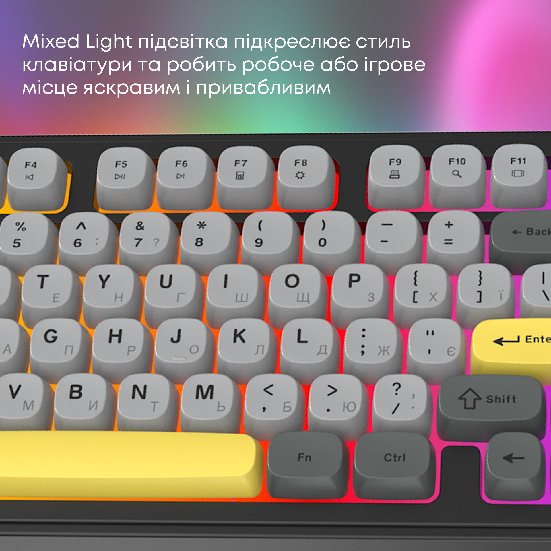 Клавіатура AJAZZ AF98 Black/Gray/Yellow