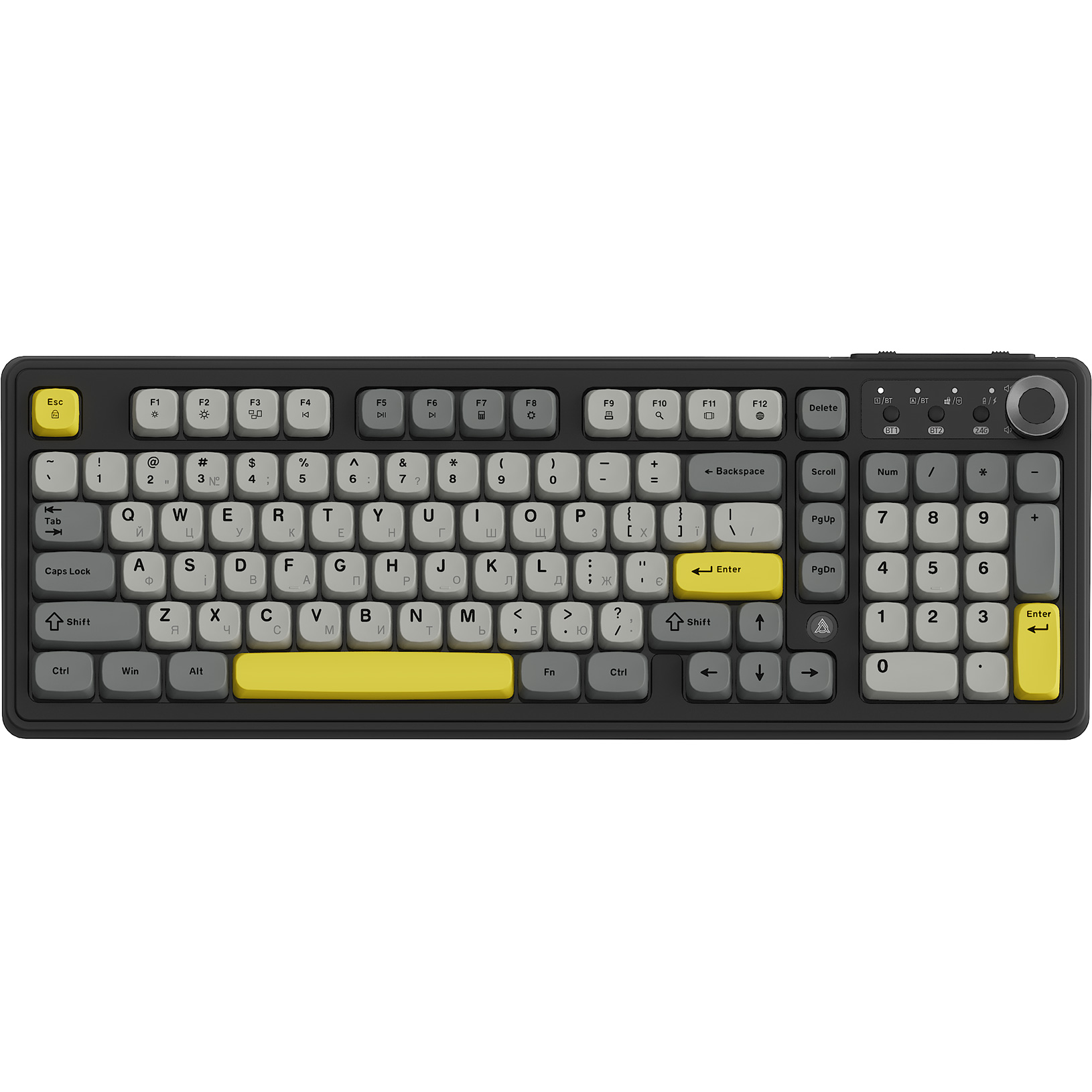 Клавіатура бездротова AJAZZ AF98 Plus Wireless Black/Gray/Yellow