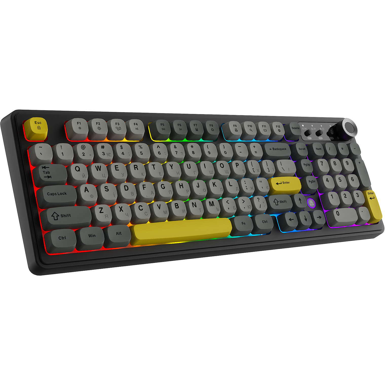 Клавіатура бездротова AJAZZ AF98 Plus Wireless Black/Gray/Yellow