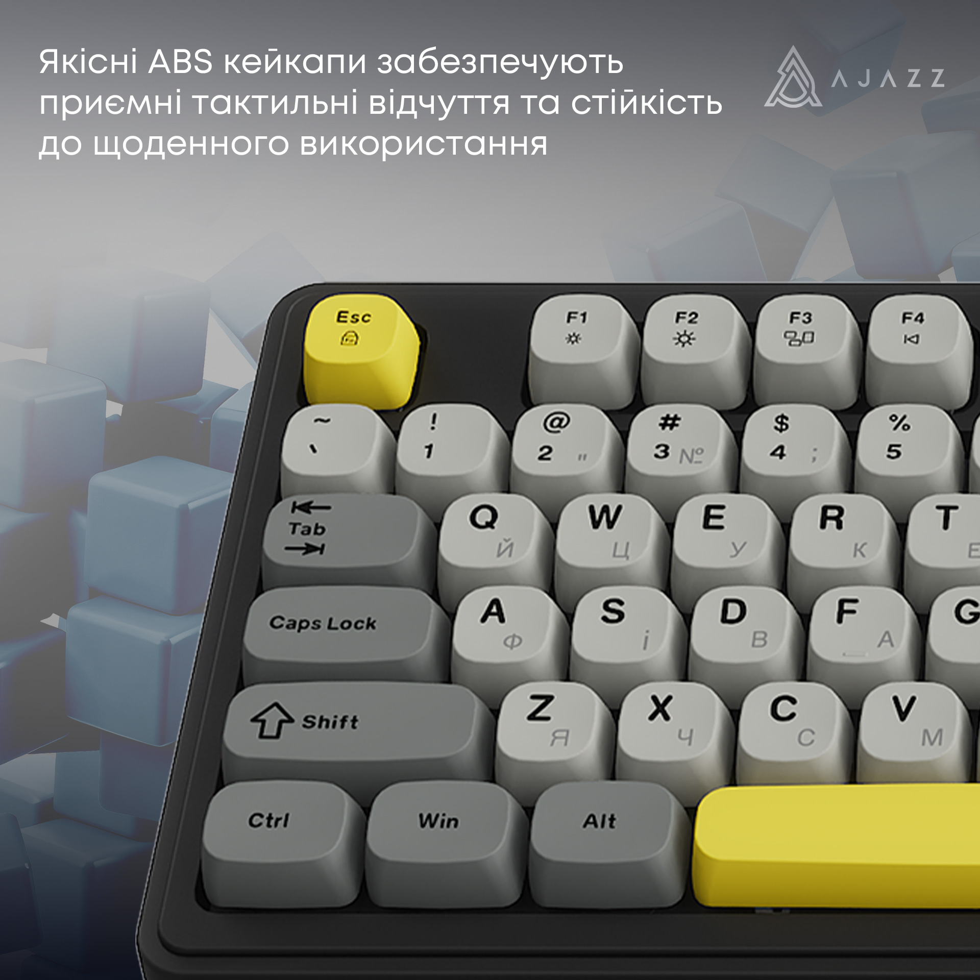 Клавіатура бездротова AJAZZ AF98 Plus Wireless Black/Gray/Yellow