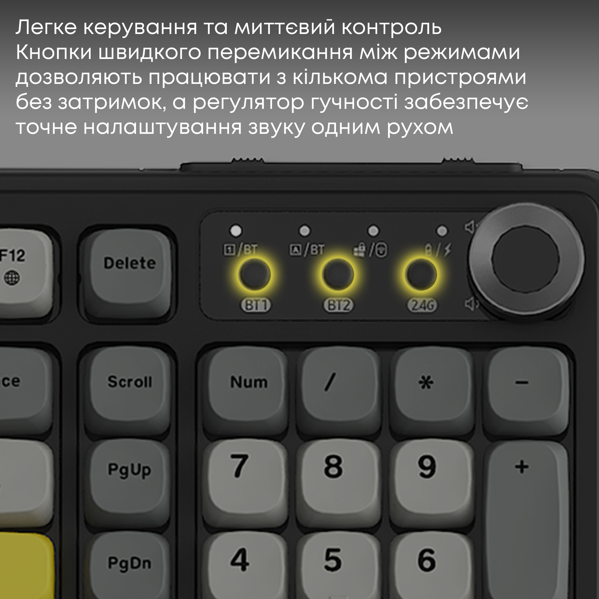 Клавіатура бездротова AJAZZ AF98 Plus Wireless Black/Gray/Yellow