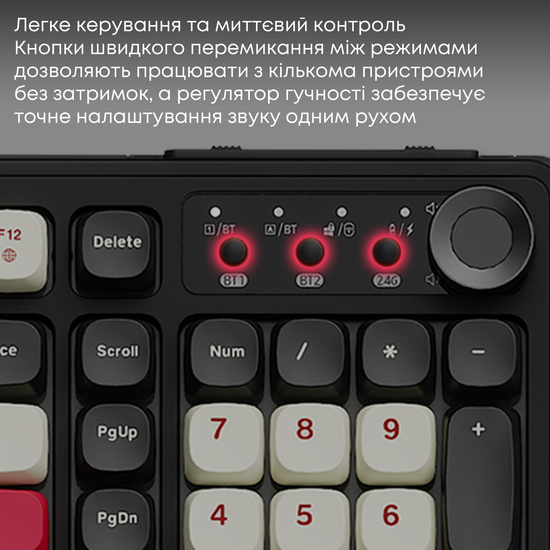 Клавіатура бездротова AJAZZ AF98 Plus Wireless Black/White/Red