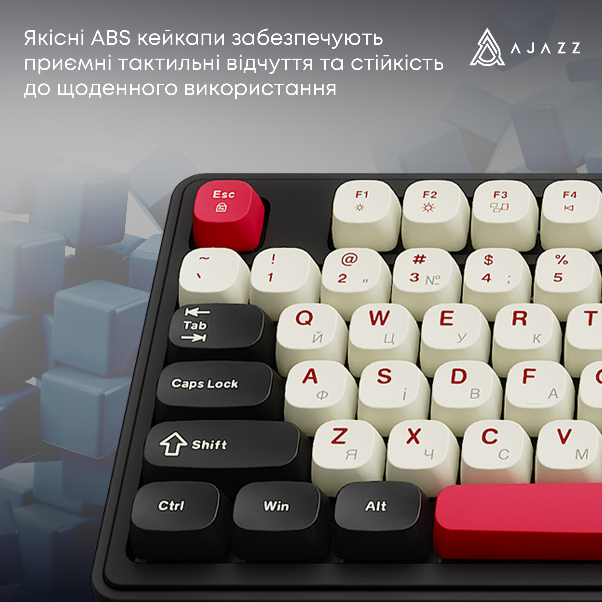 Клавіатура бездротова AJAZZ AF98 Plus Wireless Black/White/Red