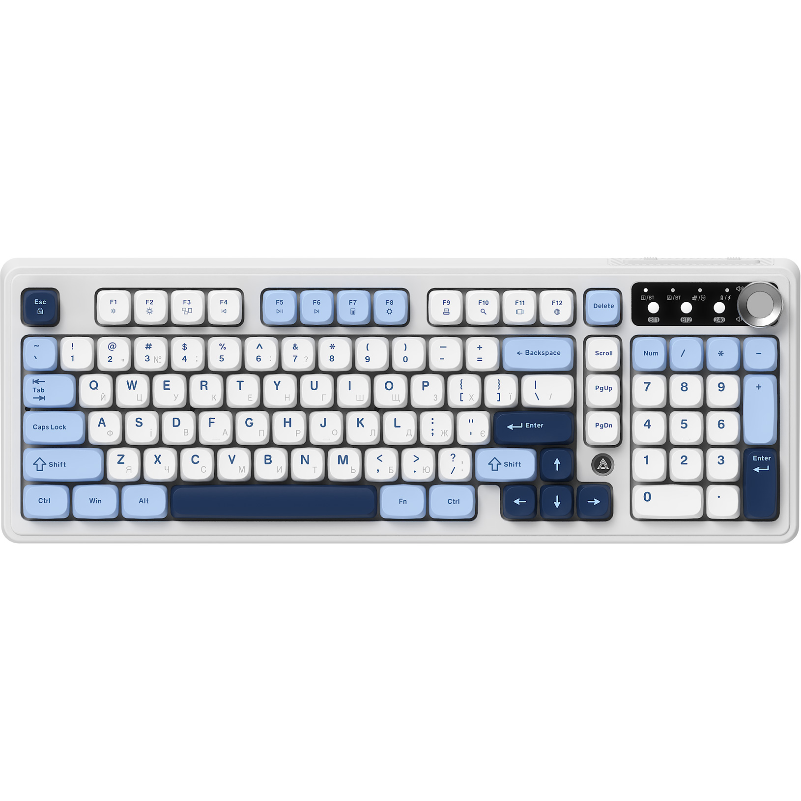 Клавіатура бездротова AJAZZ AF98 Plus Wireless White/Blue