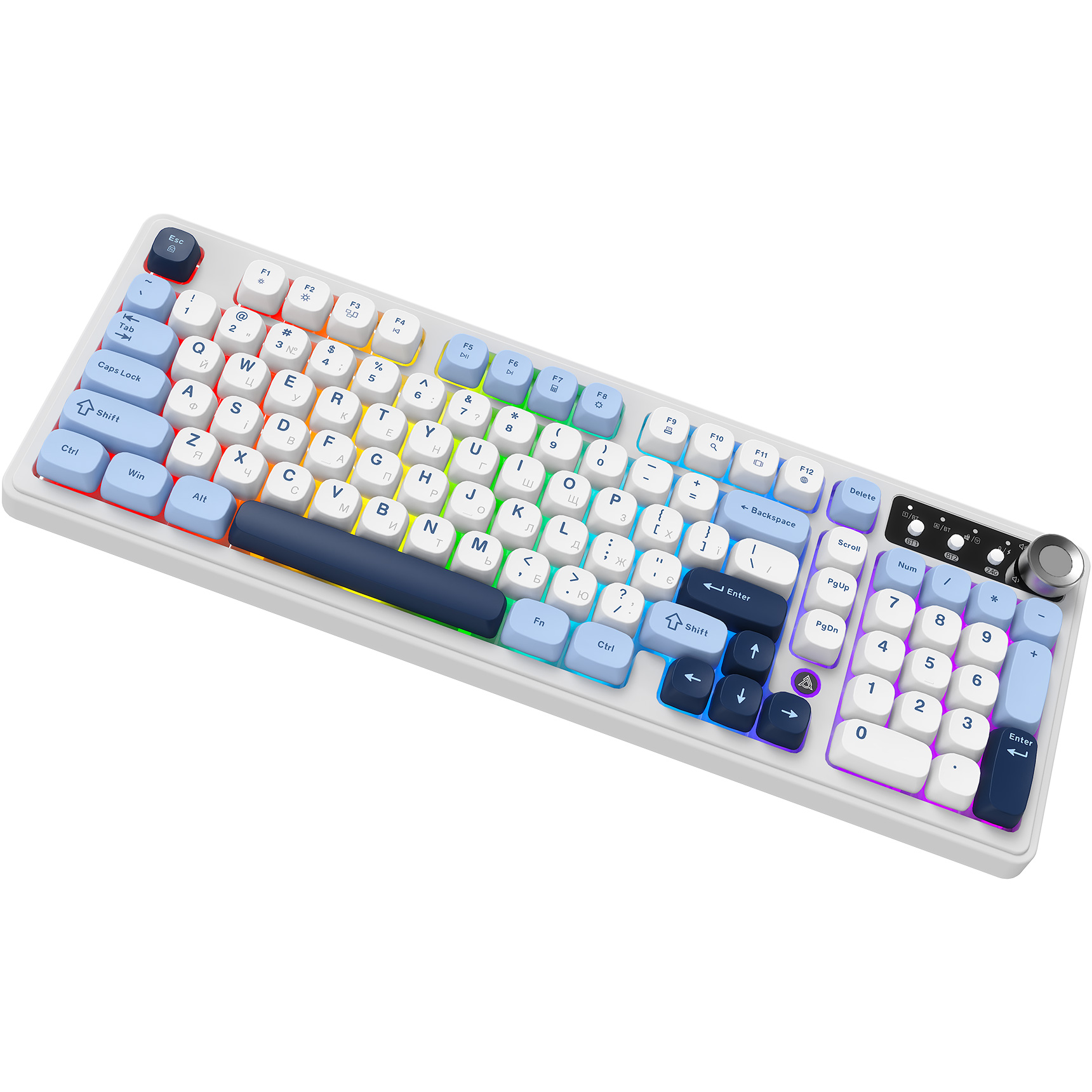 Клавіатура бездротова AJAZZ AF98 Plus Wireless White/Blue