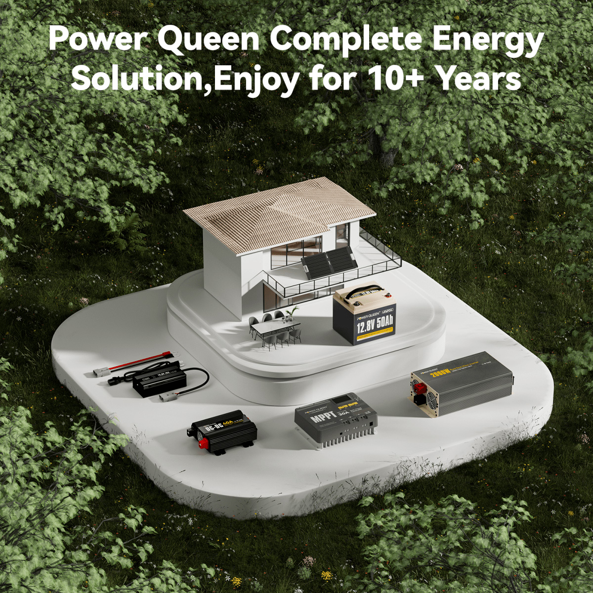 Акумуляторна батарея POWER QUEEN LiFePO4 12V 50Ah Deep Cycle Lithium Battery (12.8В, 50Агод)