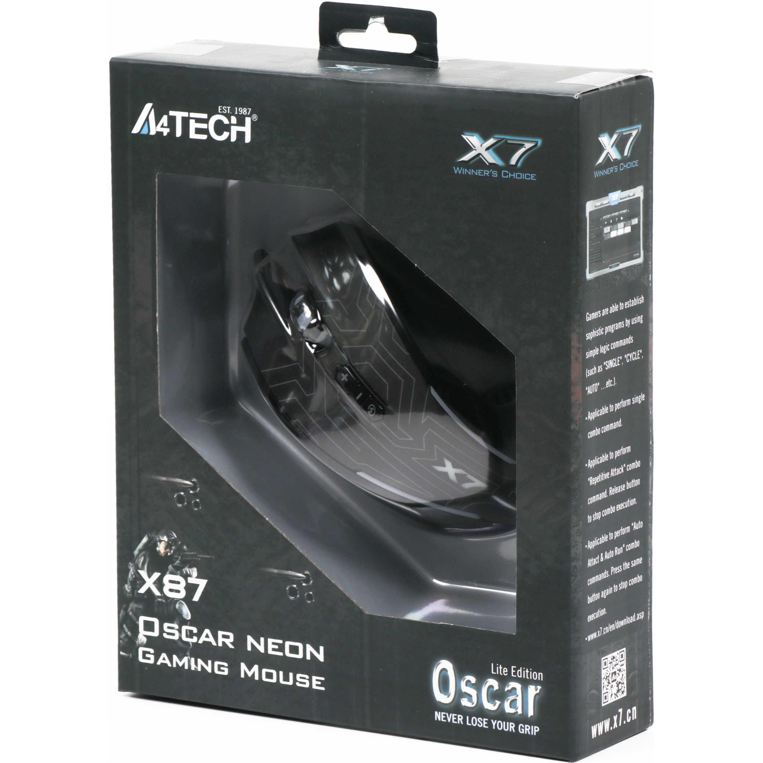 Миша ігрова A4TECH X87 Oscar Neon Black