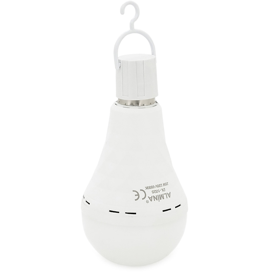 Лампа акумуляторна LED ALMINA E27 25W 6500K 220V (DL-1025)