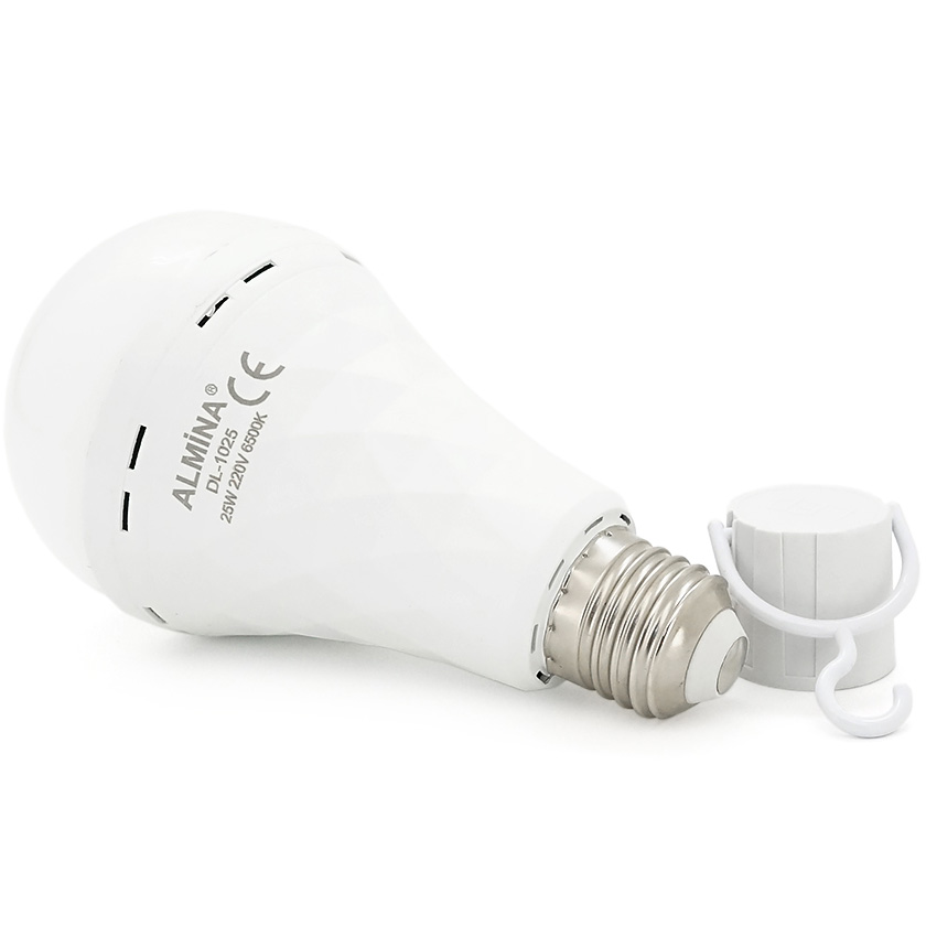 Лампа акумуляторна LED ALMINA E27 25W 6500K 220V (DL-1025)
