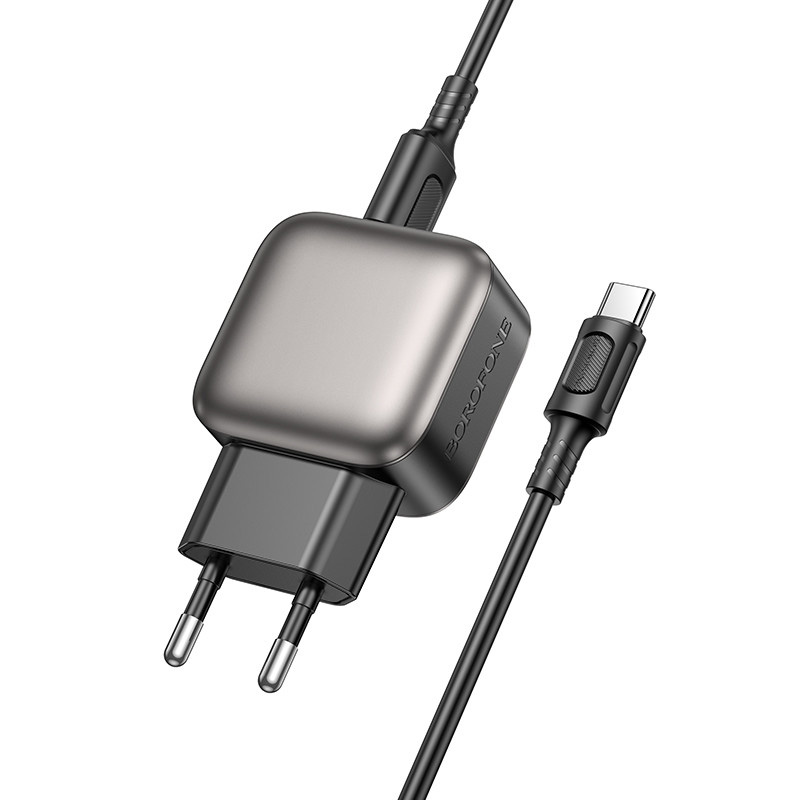 Зарядний пристрій BOROFONE BA51A Absolute 2xUSB-A, 2.4A Black w/Type-C cable