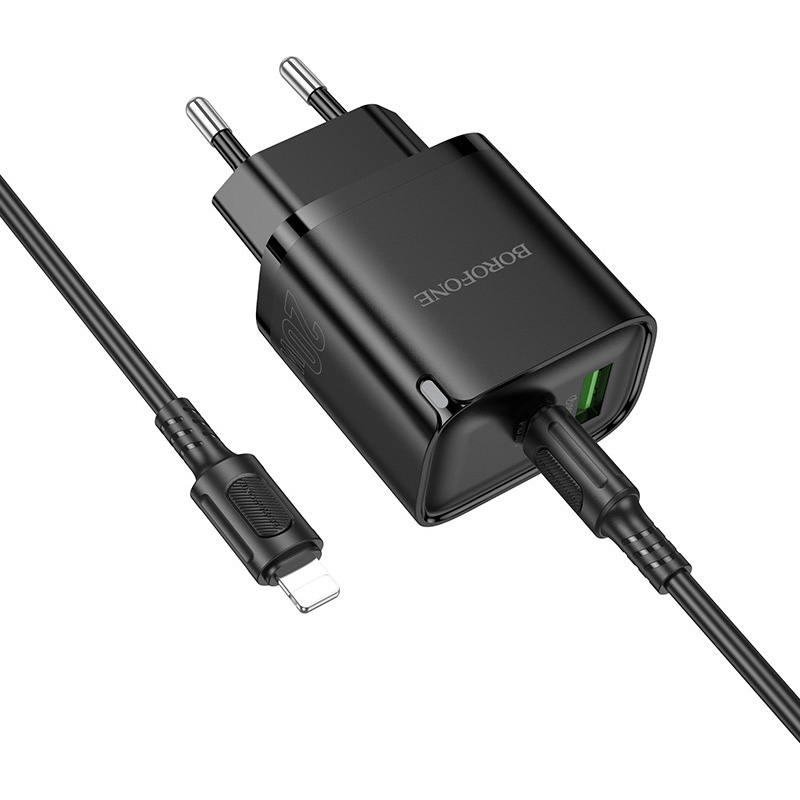 Зарядное устройство BOROFONE BA83A Flare Star Black w/Type-C to Lightning cable